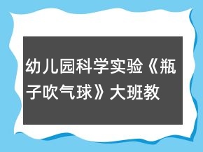 幼兒園科學(xué)實(shí)驗(yàn)《瓶子吹氣球》大班教案總結(jié)
