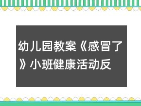 幼兒園教案《感冒了》小班健康活動反思