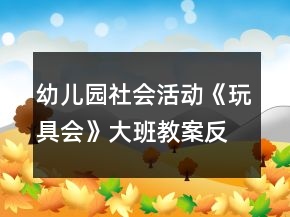 幼兒園社會(huì)活動(dòng)《玩具會(huì)》大班教案反思