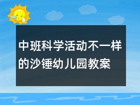 中班科學活動：不一樣的沙錘幼兒園教案總結(jié)