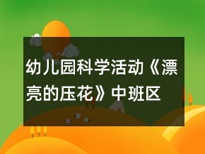 幼兒園科學活動《漂亮的壓花》中班區(qū)域游戲方案
