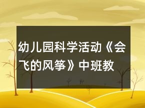 幼兒園科學活動《會飛的風箏》中班教案反思