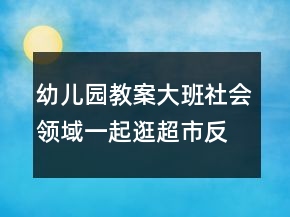 幼兒園教案大班社會(huì)領(lǐng)域：一起逛超市反思