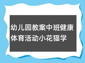 幼兒園教案中班健康體育活動：小花貓學跳高反思
