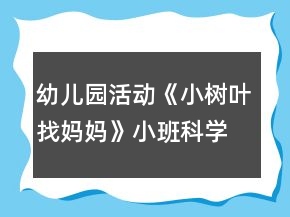 幼兒園活動(dòng)《小樹葉找媽媽》小班科學(xué)教案反思
