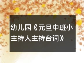 幼兒園《元旦中班小主持人主持臺詞》節(jié)日教案