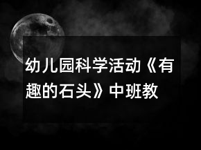 幼兒園科學(xué)活動(dòng)《有趣的石頭》中班教案反思