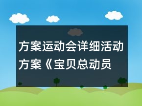 方案運動會詳細(xì)活動方案：《寶貝總動員》