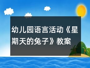幼兒園語言活動《星期天的兔子》教案及教學(xué)反思