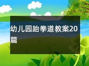 幼兒園跆拳道教案20篇