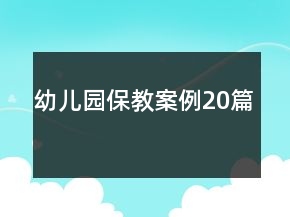 幼兒園保教案例20篇