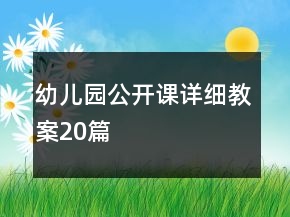 幼兒園公開課詳細教案20篇