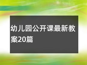 幼兒園公開課最新教案20篇