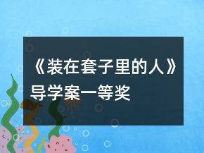 《裝在套子里的人》導(dǎo)學(xué)案一等獎