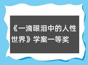 《一滴眼淚中的人性世界》學(xué)案一等獎(jiǎng)