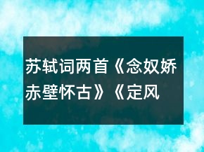 蘇軾詞兩首《念奴嬌赤壁懷古》《定風(fēng)波》高效課堂導(dǎo)學(xué)案一等獎(jiǎng)