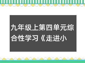 九年級上第四單元綜合性學(xué)習(xí)《走進(jìn)小說天地》活動教學(xué)設(shè)計一等獎