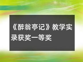 《醉翁亭記》教學(xué)實(shí)錄（獲獎(jiǎng)）一等獎(jiǎng)