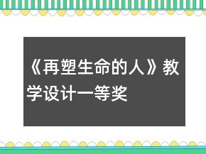 《再塑生命的人》教學(xué)設(shè)計一等獎