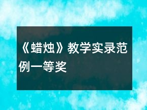 《蠟燭》教學(xué)實錄范例一等獎
