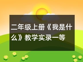 二年級上冊《我是什么》教學實錄一等獎