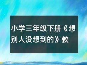 小學(xué)三年級下冊《想別人沒想到的》教學(xué)設(shè)計一等獎