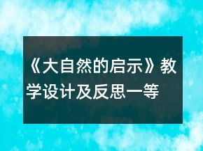 《大自然的啟示》教學(xué)設(shè)計及反思一等獎