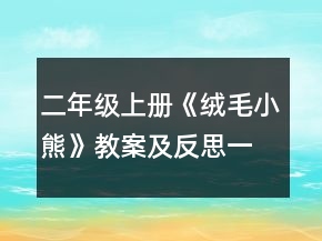 二年級(jí)上冊(cè)《絨毛小熊》教案及反思一等獎(jiǎng)
