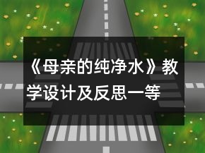 《母親的純凈水》教學(xué)設(shè)計及反思一等獎
