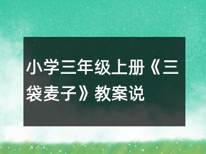 小學三年級上冊：《三袋麥子》教案、說課稿及教學反思一等獎