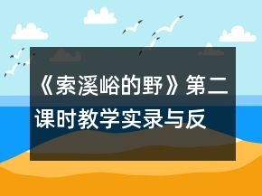 《索溪峪的野》第二課時教學(xué)實錄與反思一等獎