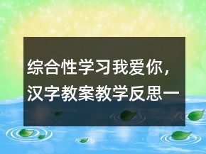 綜合性學(xué)習(xí)我愛(ài)你，漢字教案教學(xué)反思一等獎(jiǎng)