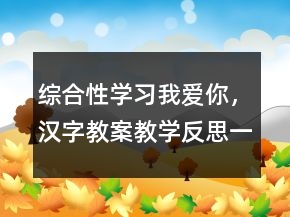 綜合性學(xué)習(xí)：我愛(ài)你，漢字教案教學(xué)反思一等獎(jiǎng)