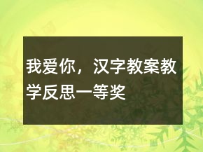 我愛你，漢字教案教學(xué)反思一等獎(jiǎng)
