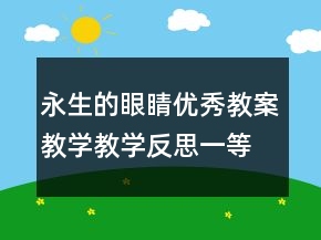 永生的眼睛優(yōu)秀教案教學(xué)教學(xué)反思一等獎(jiǎng)