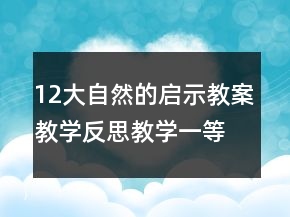 12大自然的啟示教案教學(xué)反思教學(xué)一等獎(jiǎng)