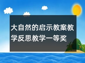 大自然的啟示教案教學反思教學一等獎