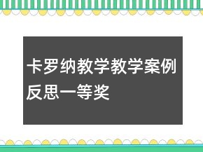卡羅納教學(xué)教學(xué)案例反思一等獎(jiǎng)