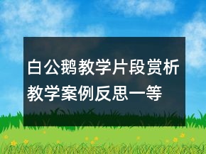 白公鵝教學(xué)片段賞析教學(xué)案例反思一等獎(jiǎng)