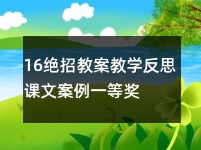 16絕招教案教學(xué)反思課文案例一等獎(jiǎng)