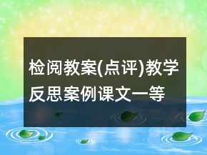 檢閱教案(點(diǎn)評(píng))教學(xué)反思案例課文一等獎(jiǎng)