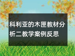 科利亞的木匣教材分析二教學案例反思一等獎