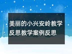 美麗的小興安嶺教學(xué)反思教學(xué)案例反思一等獎