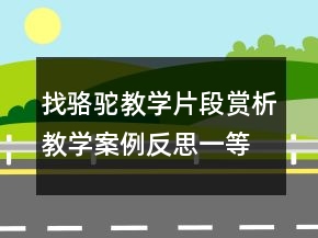 找駱駝教學(xué)片段賞析教學(xué)案例反思一等獎(jiǎng)
