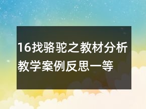 16找駱駝之教材分析教學(xué)案例反思一等獎(jiǎng)