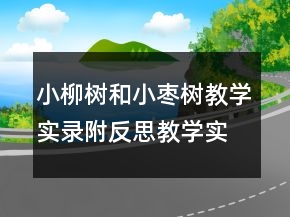 小柳樹和小棗樹教學(xué)實(shí)錄附反思教學(xué)實(shí)錄一等獎(jiǎng)