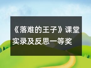 《落難的王子》課堂實錄及反思一等獎