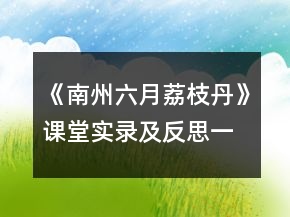 《南州六月荔枝丹》課堂實錄及反思一等獎