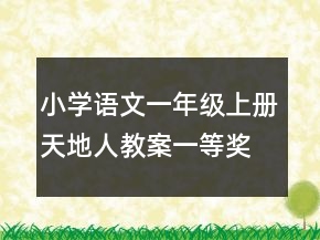小學(xué)語文一年級(jí)上冊天地人教案一等獎(jiǎng)