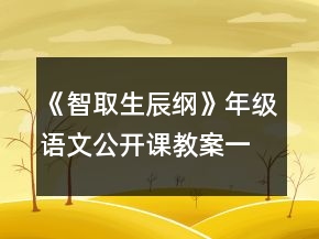 《智取生辰綱》年級(jí)語(yǔ)文公開(kāi)課教案一等獎(jiǎng)